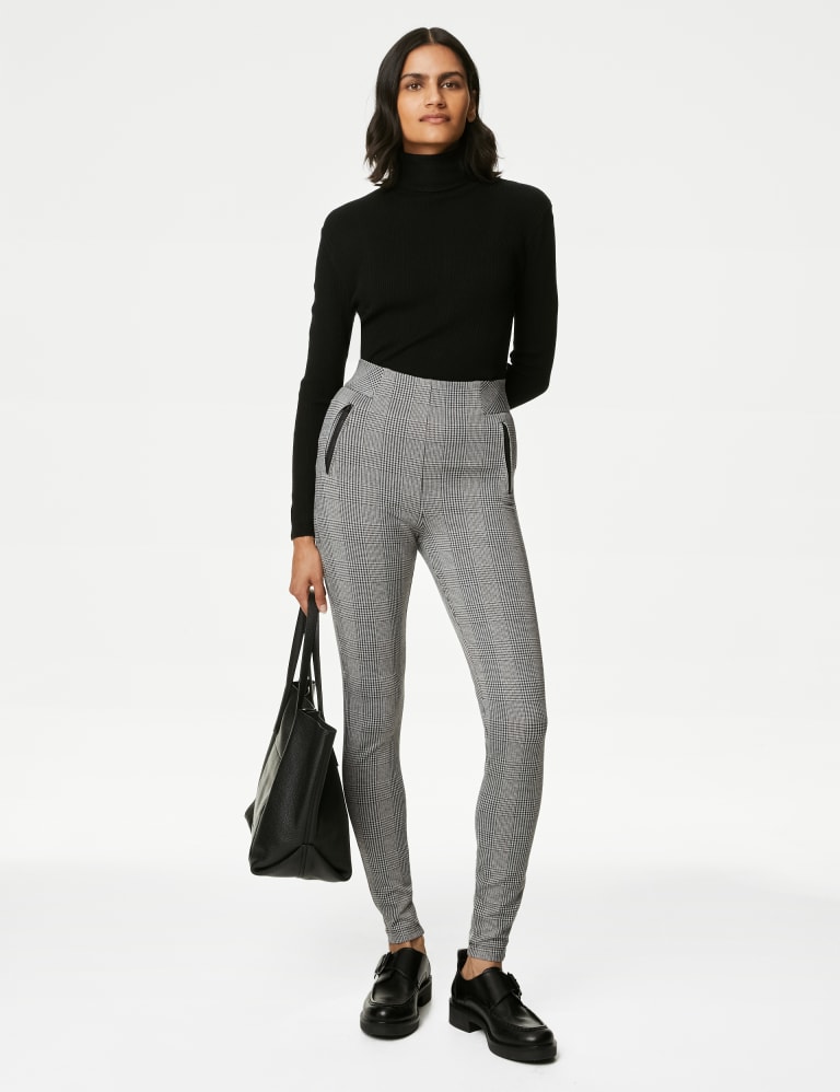 Checked High Waisted Leggings, M&S Collection