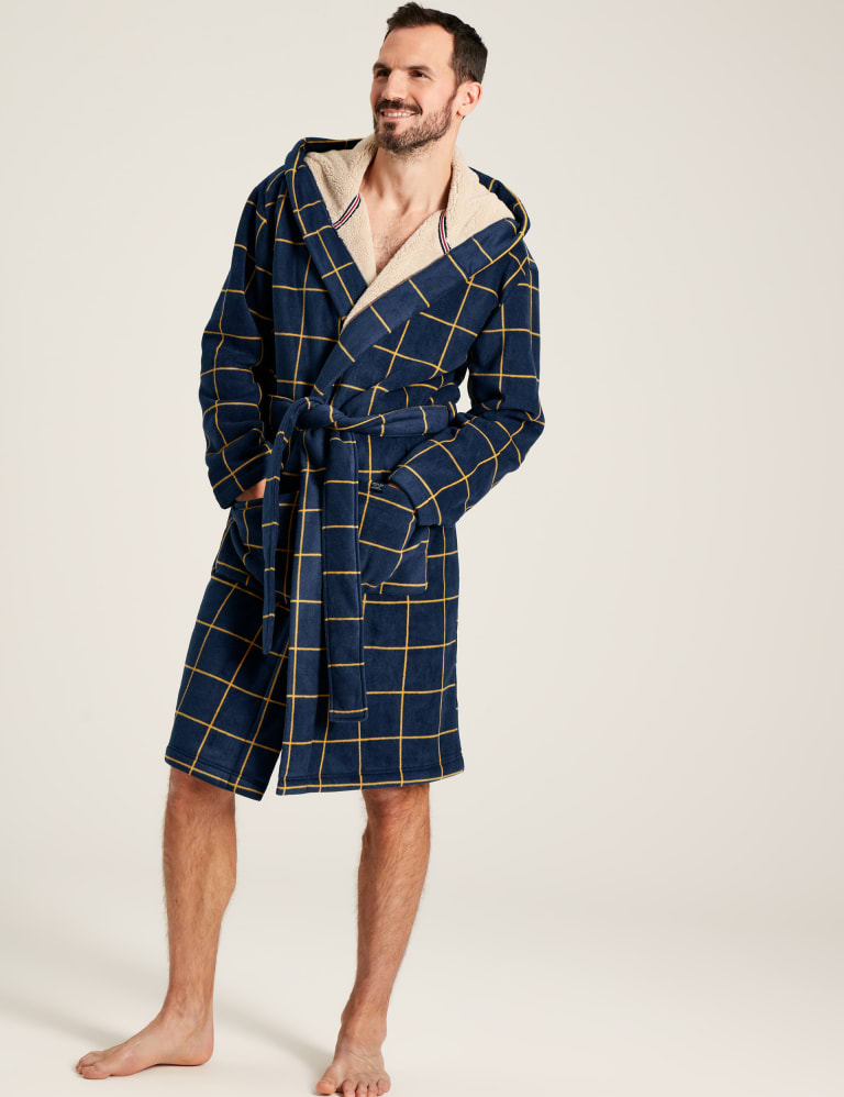 Checked Hooded Dressing Gown