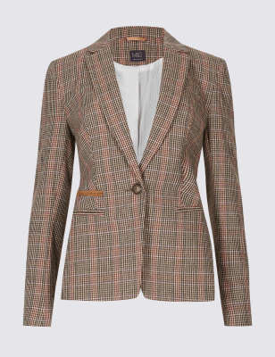 marks and spencer checked coat