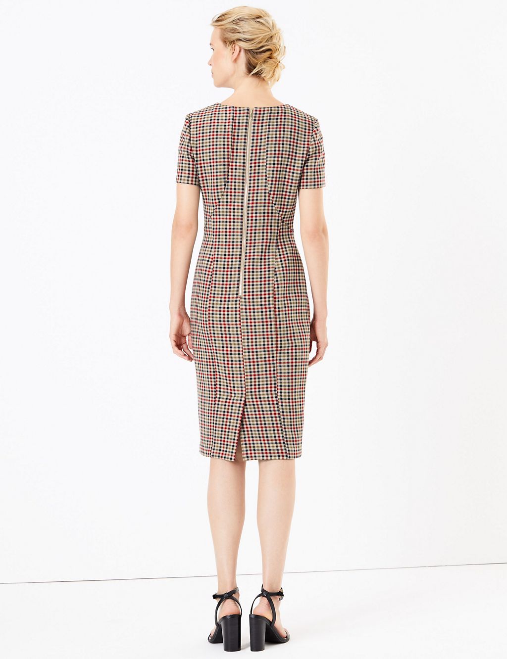 Checked Knee Length Bodycon Dress 4 of 4