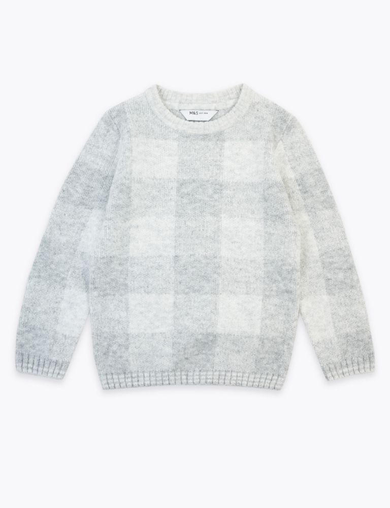 Checked Knitted Jumper (3 Months - 7 Years) 2 of 4