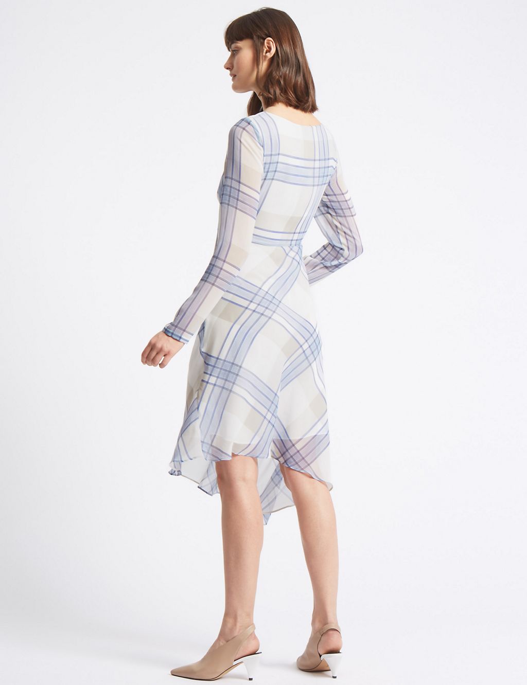 Checked Knot Front Tunic Midi Dress 4 of 5