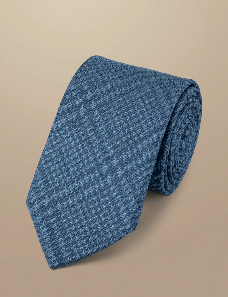 Checked Linen Rich Tie 1 of 2