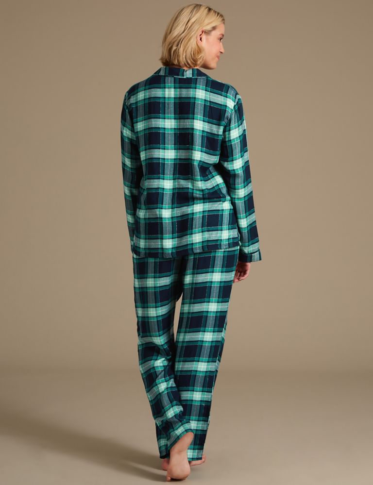Checked Long Sleeve Pyjama Set 3 of 4