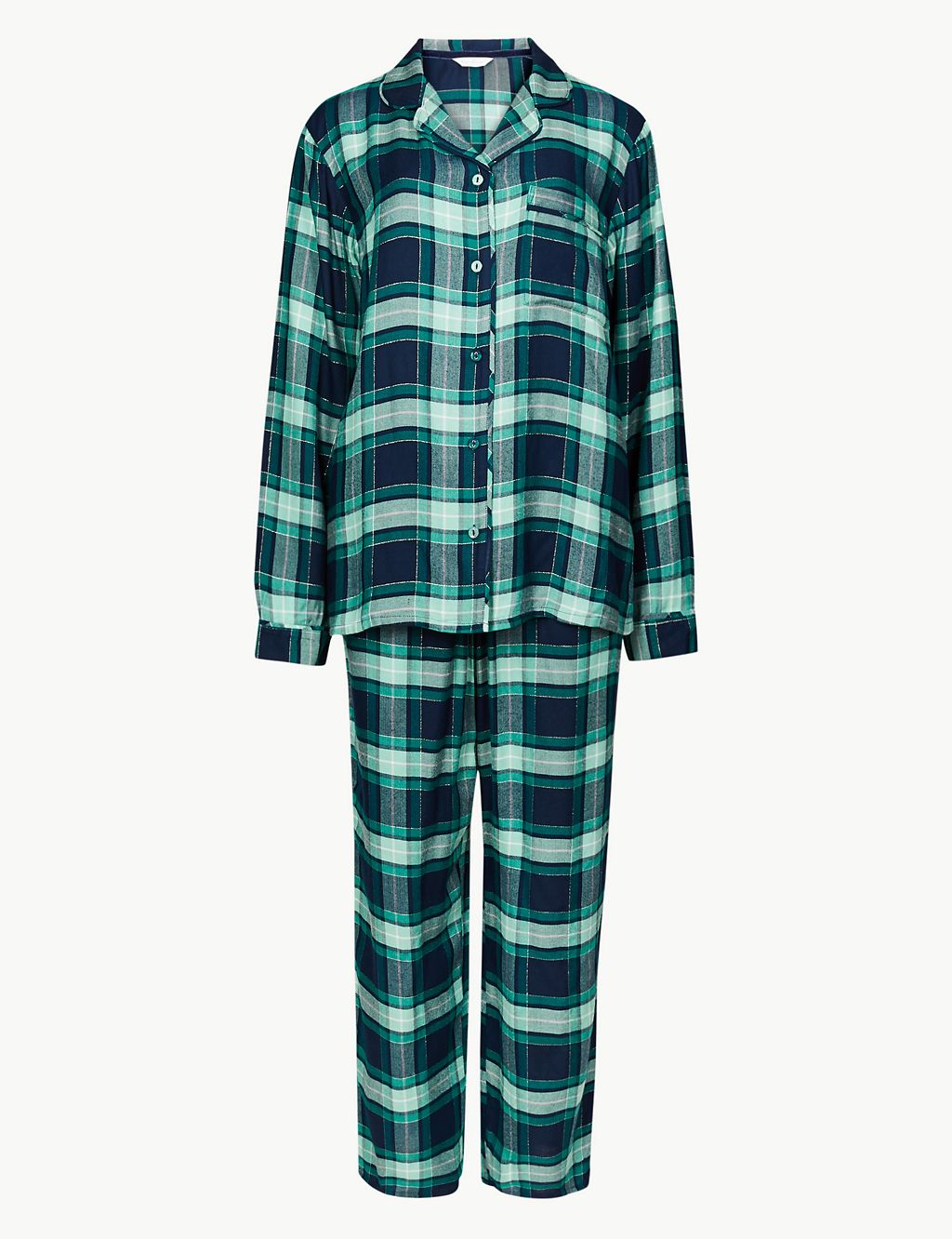 Checked Long Sleeve Pyjama Set 1 of 4