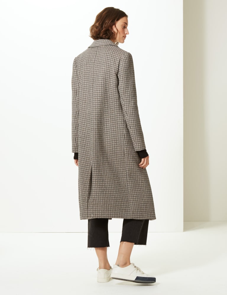 Grey check longline coat cheap