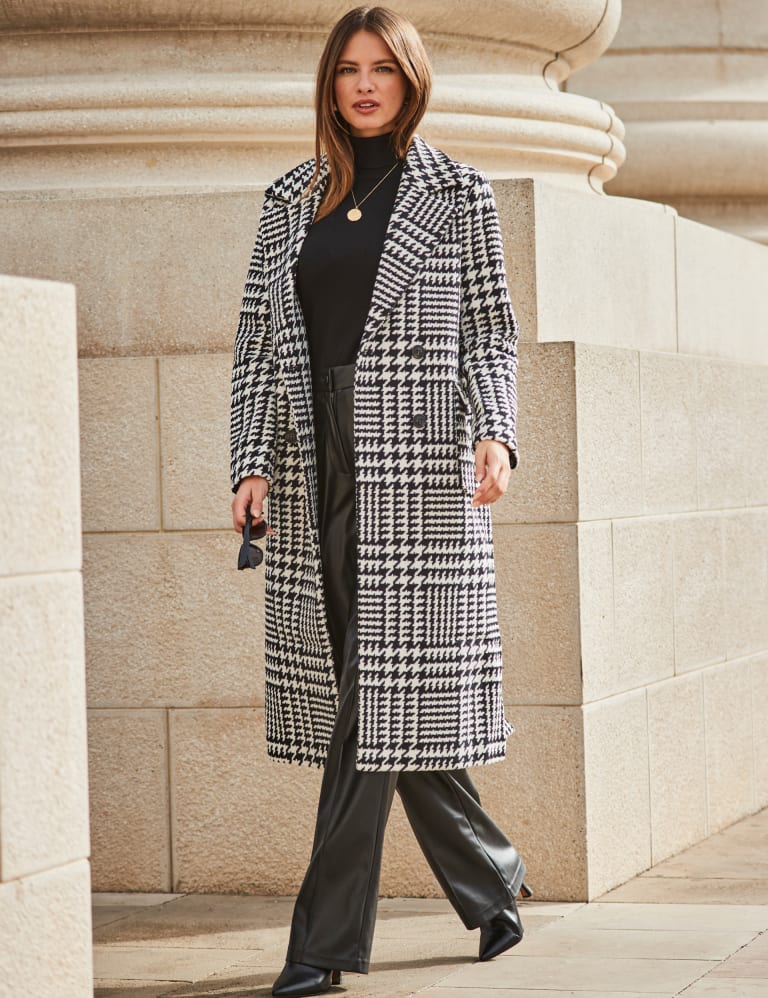 Checked longline clearance coat