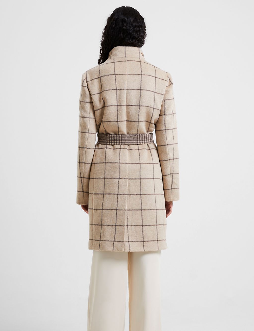 Checked Longline Trench Coat with Wool 4 of 4