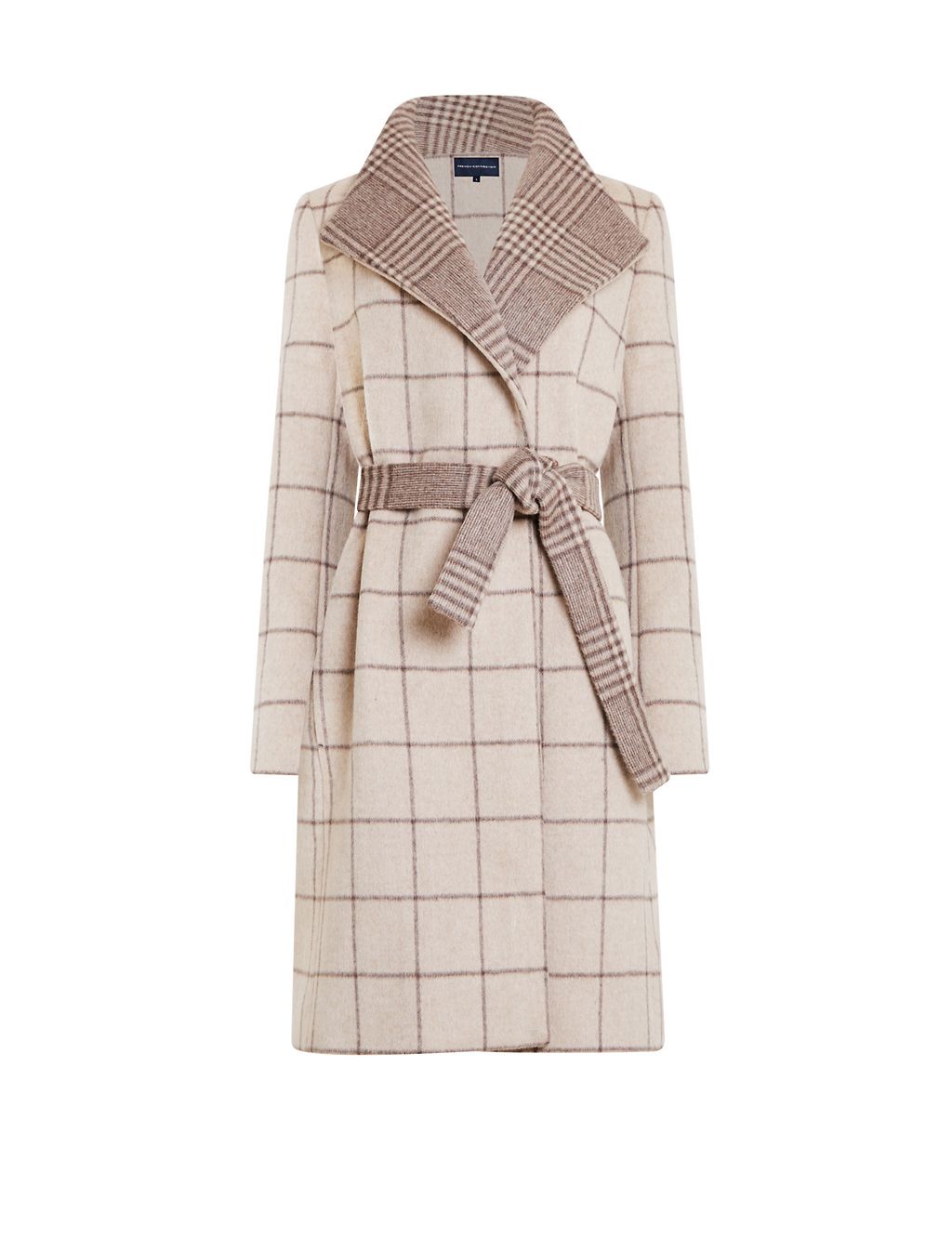Checked Longline Trench Coat with Wool 1 of 4