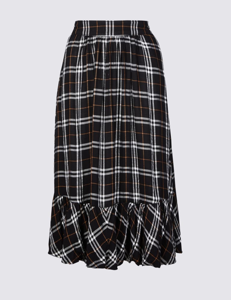 Checked Midi Skirt M S Collection M S