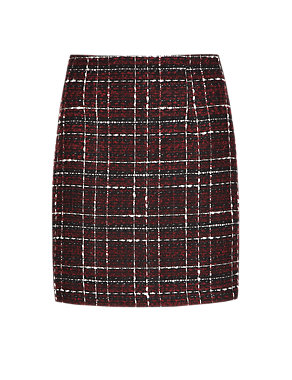 Checked Mini Skirt with Wool Image 2 of 4