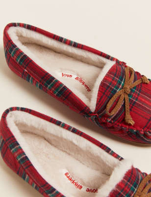 Women's plaid online moccasins