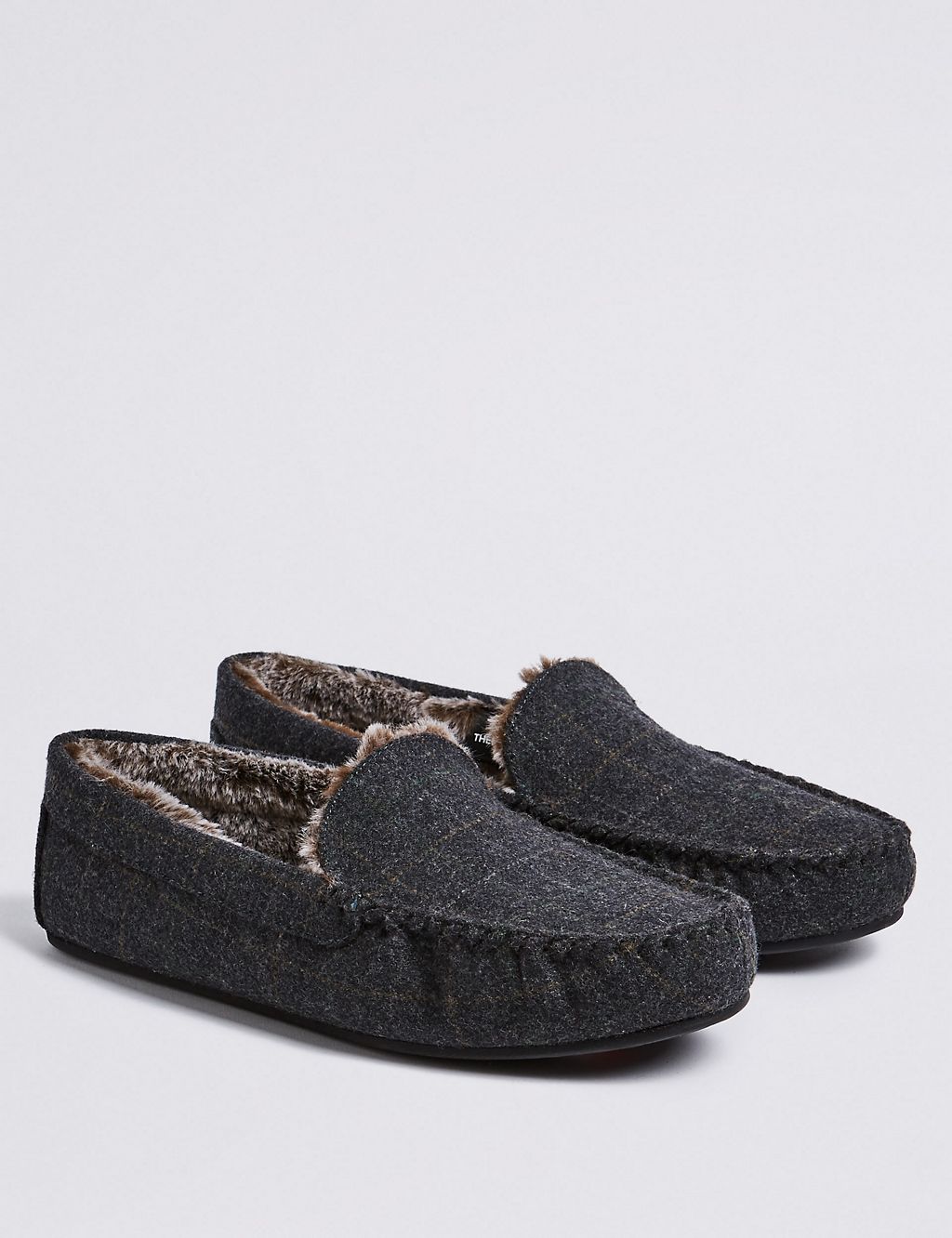 Checked Moccasin Slippers with Freshfeet™ 2 of 6