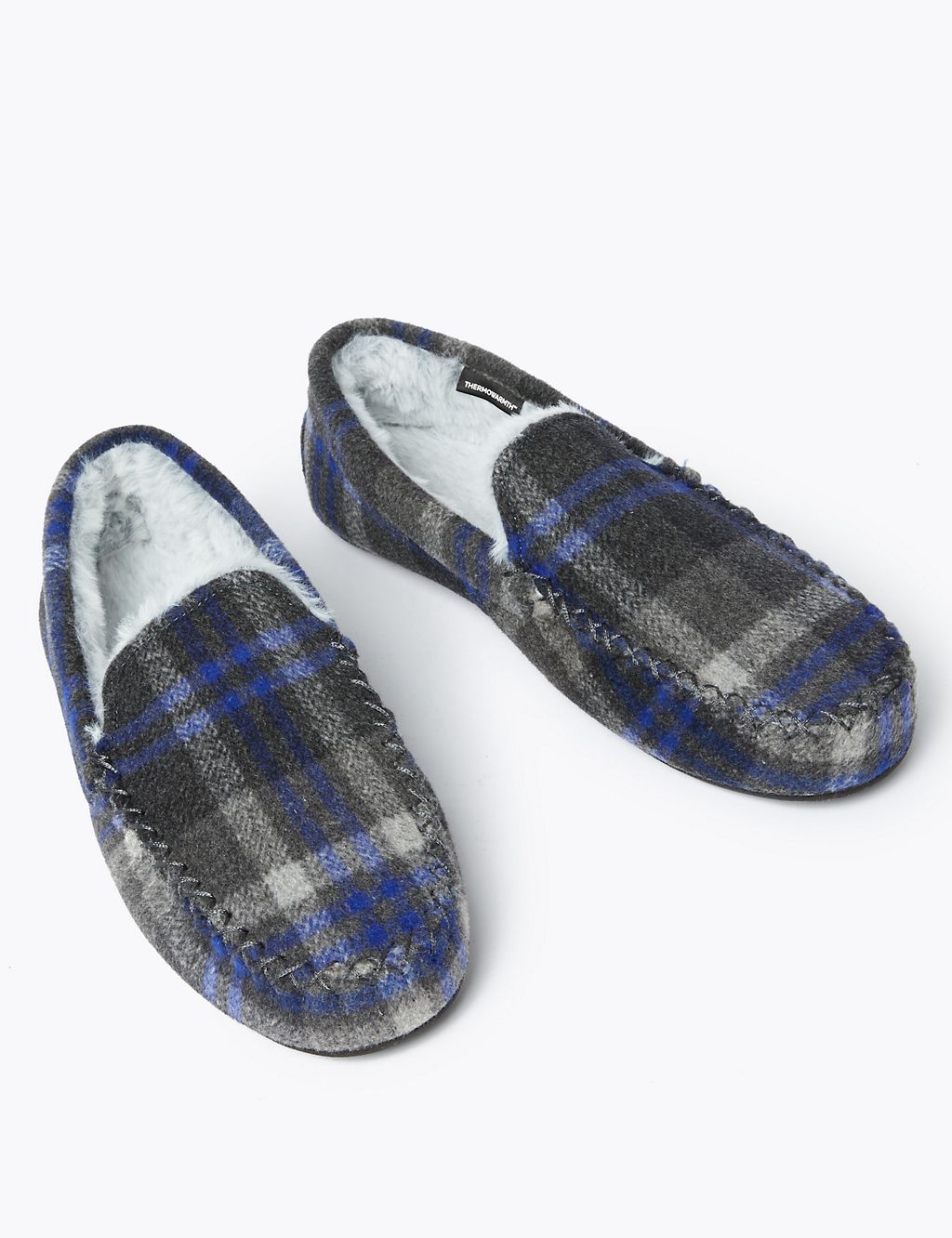 Checked Moccasin Slippers with Freshfeet™ 2 of 6