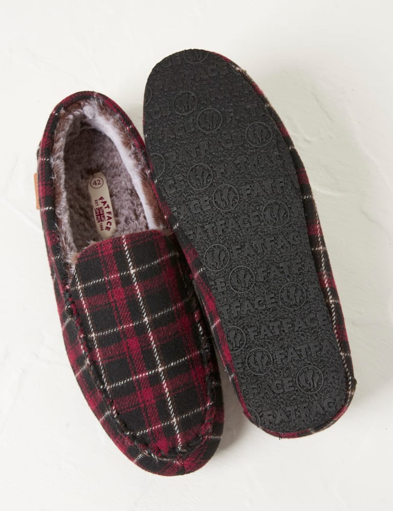 Checked Moccasin Slippers FatFace M S