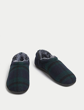 Checked Mule Slippers Image 2 of 4