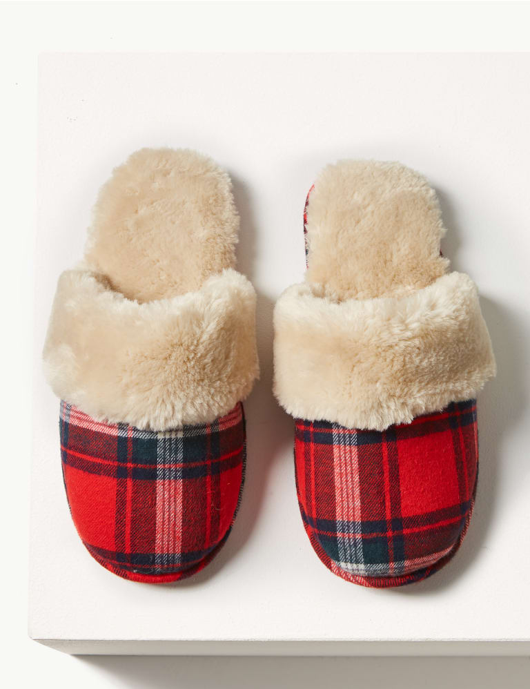 Checked Mule Slippers M S Collection M S