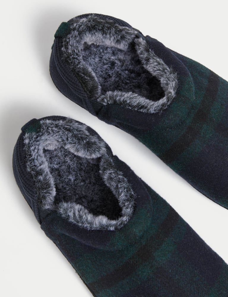 Checked Mule Slippers