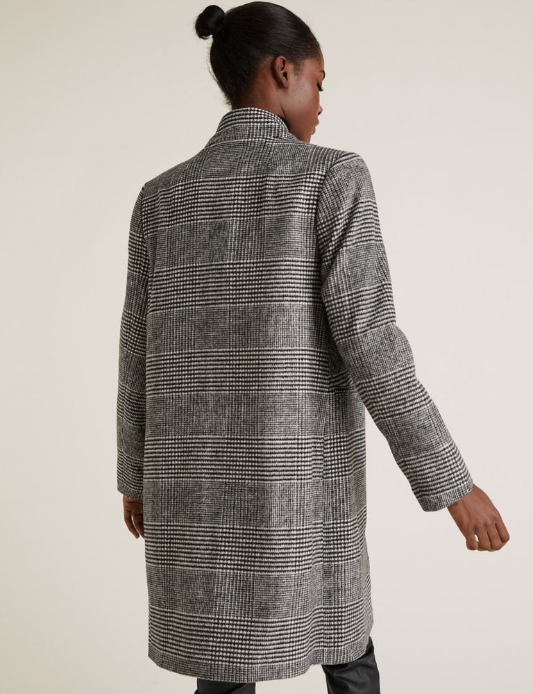 Checked Notch Neck Coat | M&S Collection | M&S