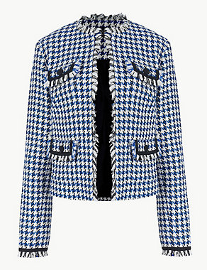 Checked Open Front Blazer Image 2 of 4