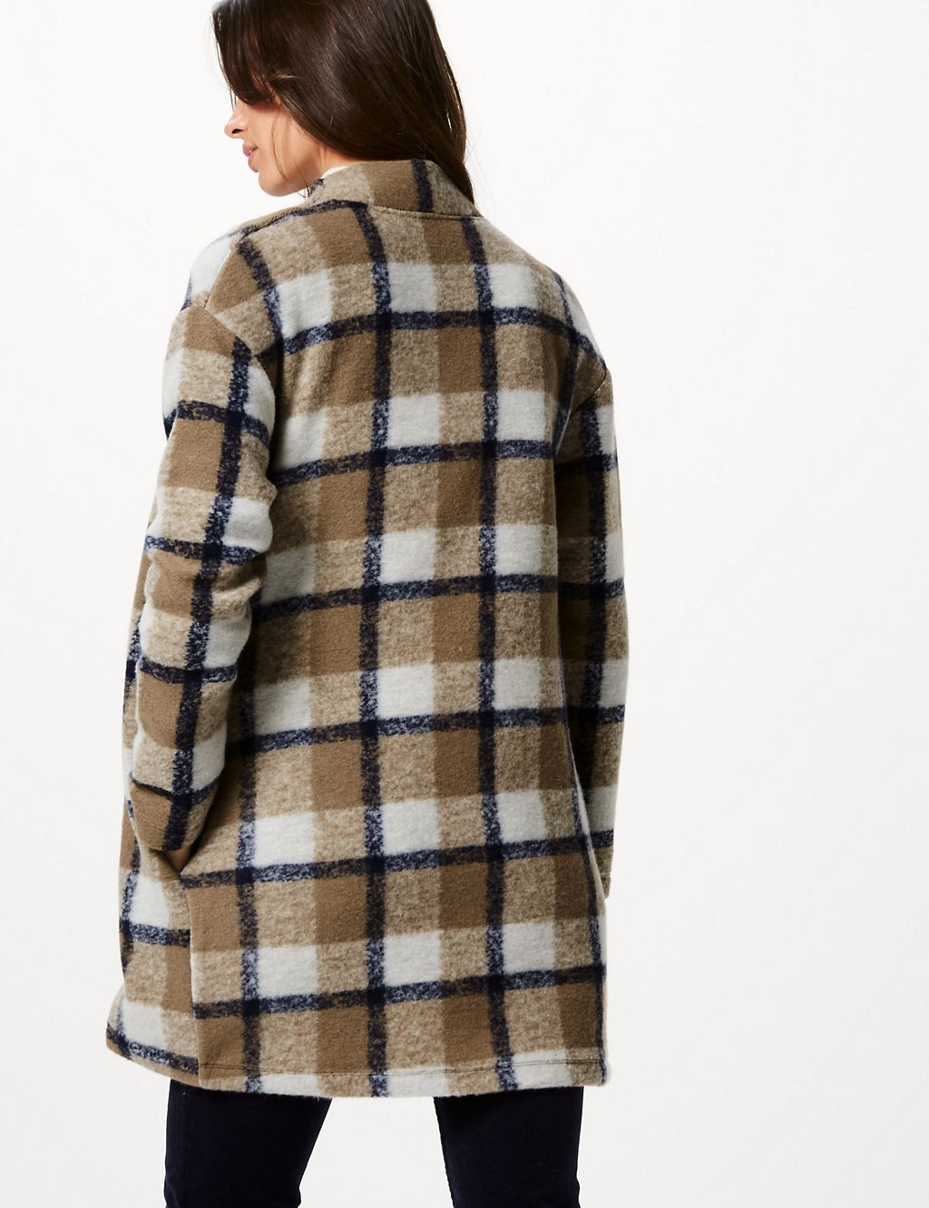 Checked Open Front Coat 4 of 6