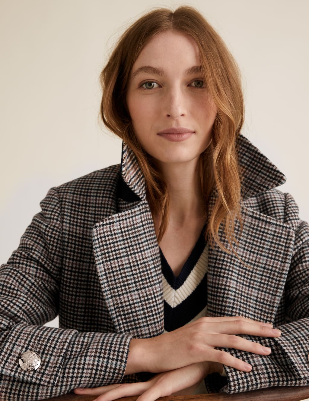 Checkered coat hot sale womens