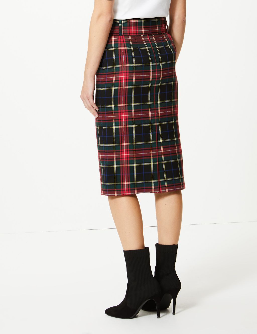 Checked Pencil Midi Skirt | M&S Collection | M&S