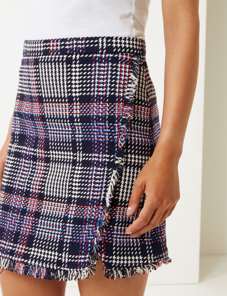 Checked Pencil Mini Skirt 3 of 4