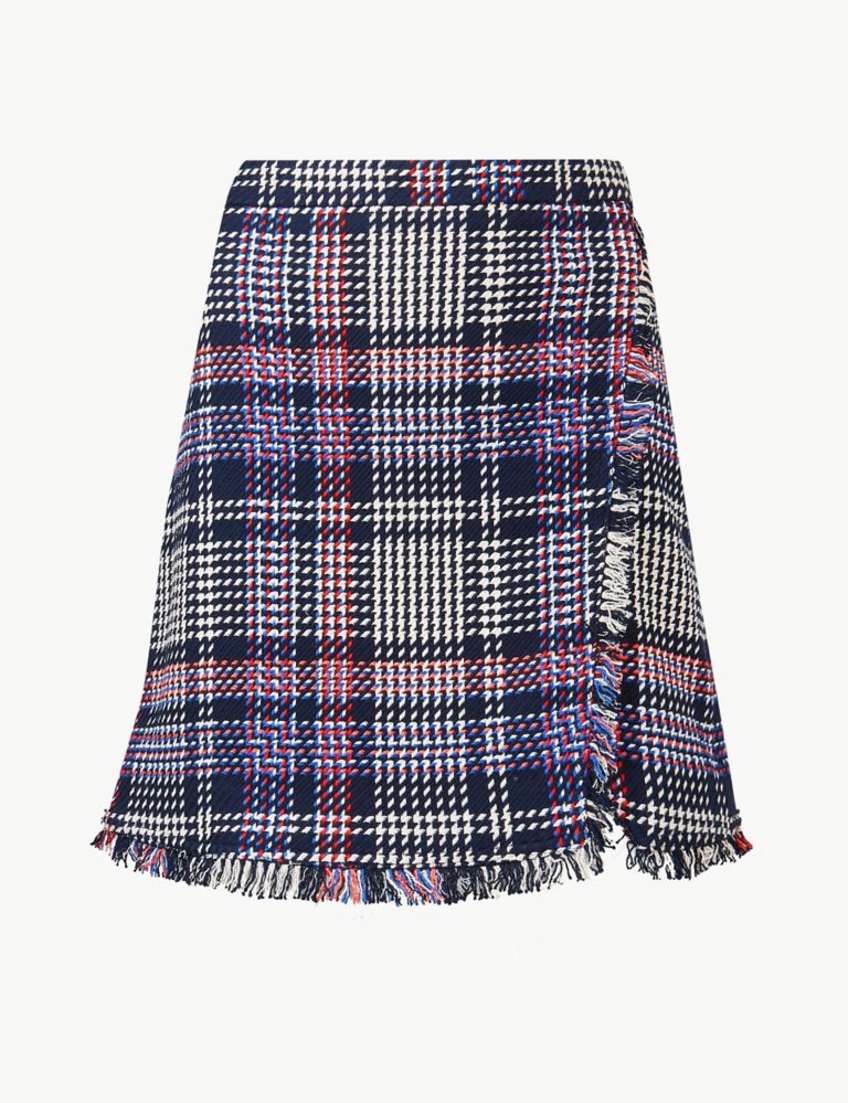 Checked Pencil Mini Skirt 2 of 4