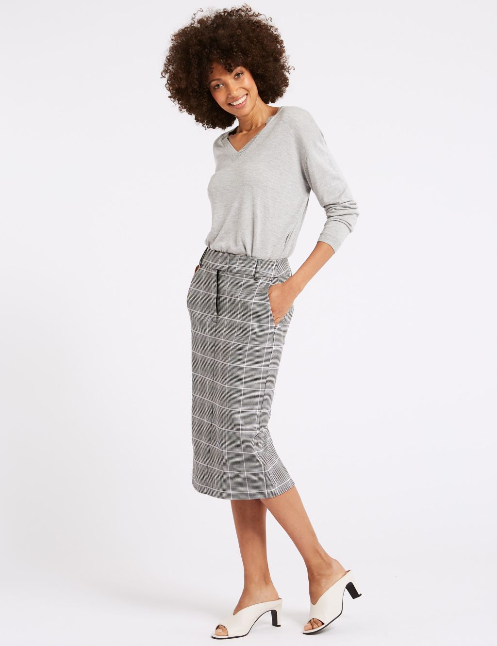 Checked Pencil Skirt 3 of 5