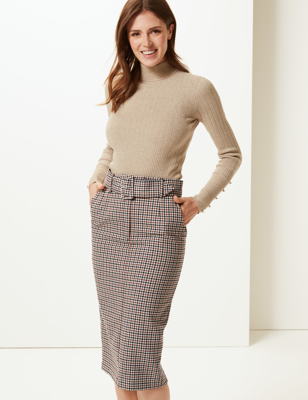 Checked Pencil Skirt 3 of 4