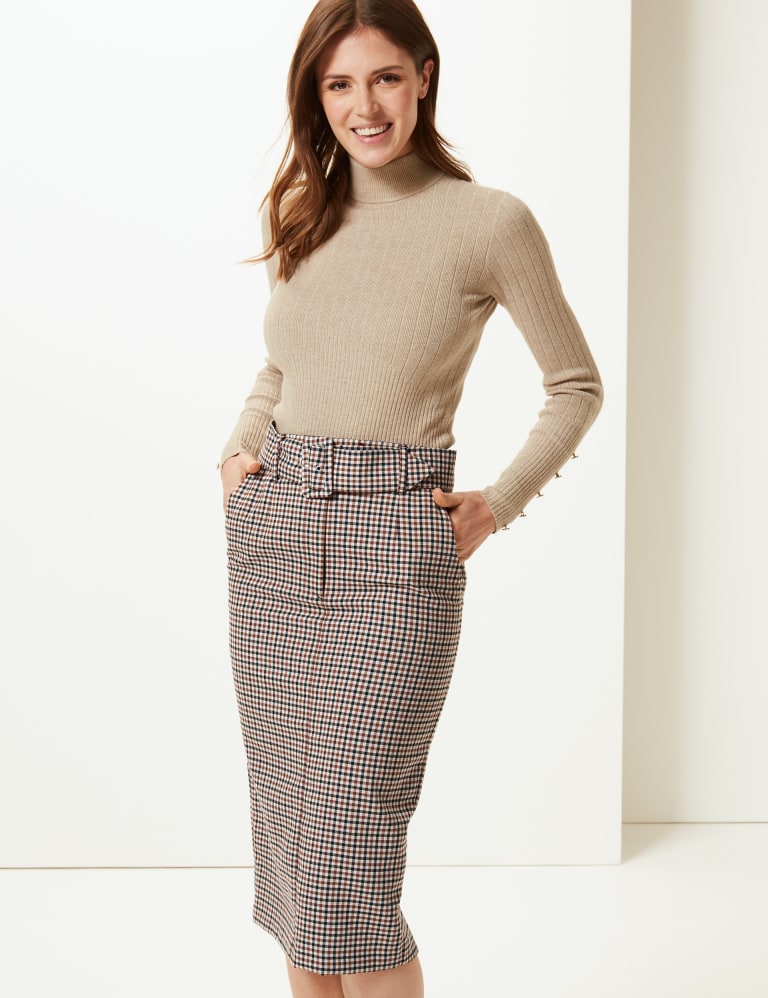 Grey pencil skirt marks and spencer on sale