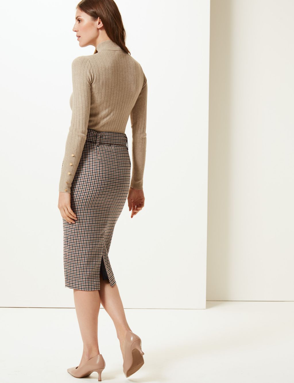 Checked Pencil Skirt 2 of 4