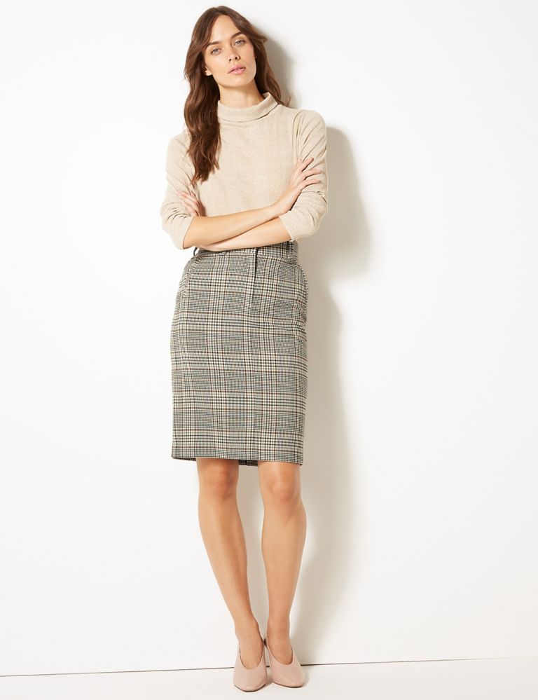 Checked Pencil Skirt 1 of 5