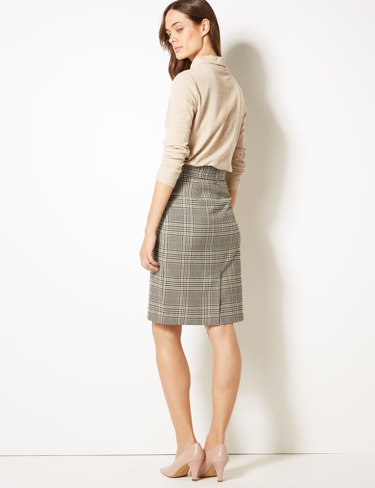 Checked Pencil Skirt M S Collection M S