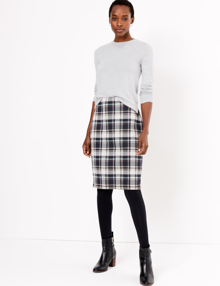 Grey pencil skirt marks top and spencer
