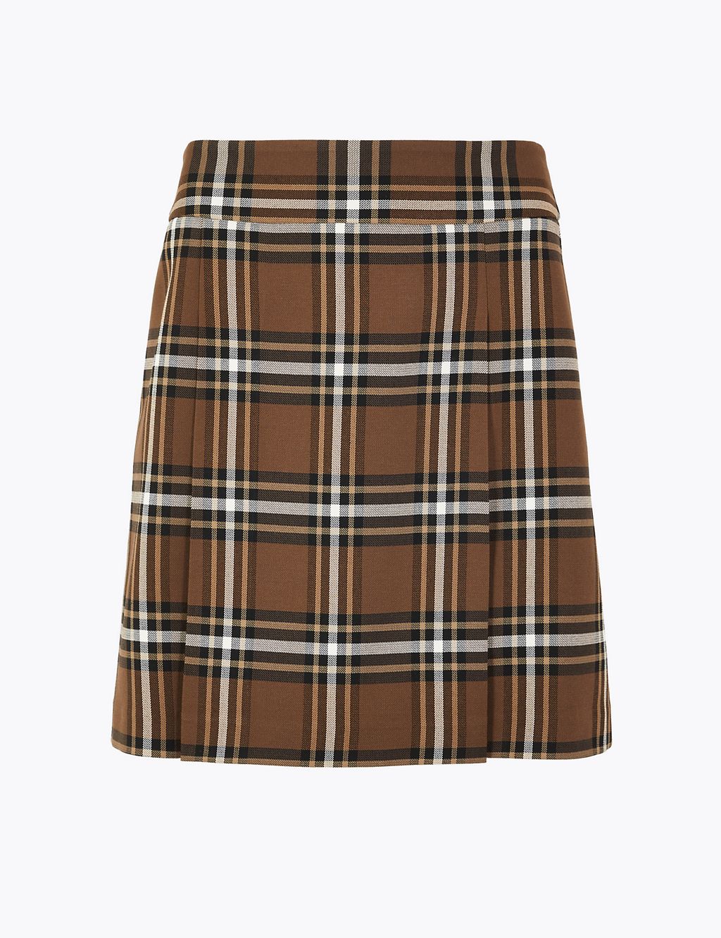 Checked Pleat Front Mini Skirt 1 of 4