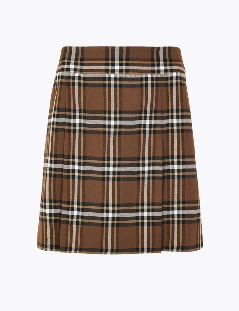 Checked Pleat Front Mini Skirt 2 of 4