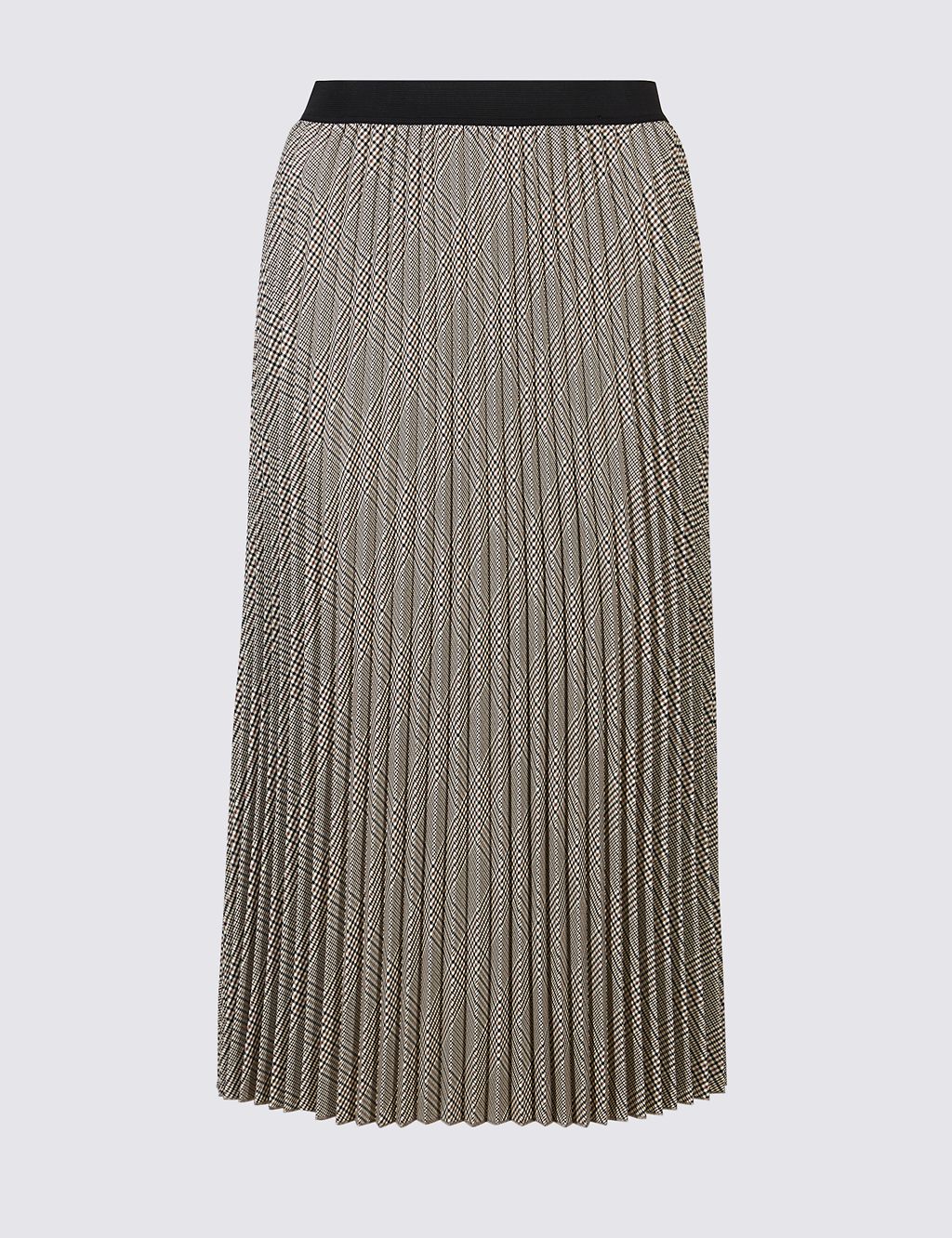 Checked Pleated A-Line Midi Skirt 1 of 5