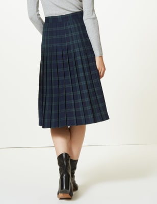 marks and spencer checked skirt