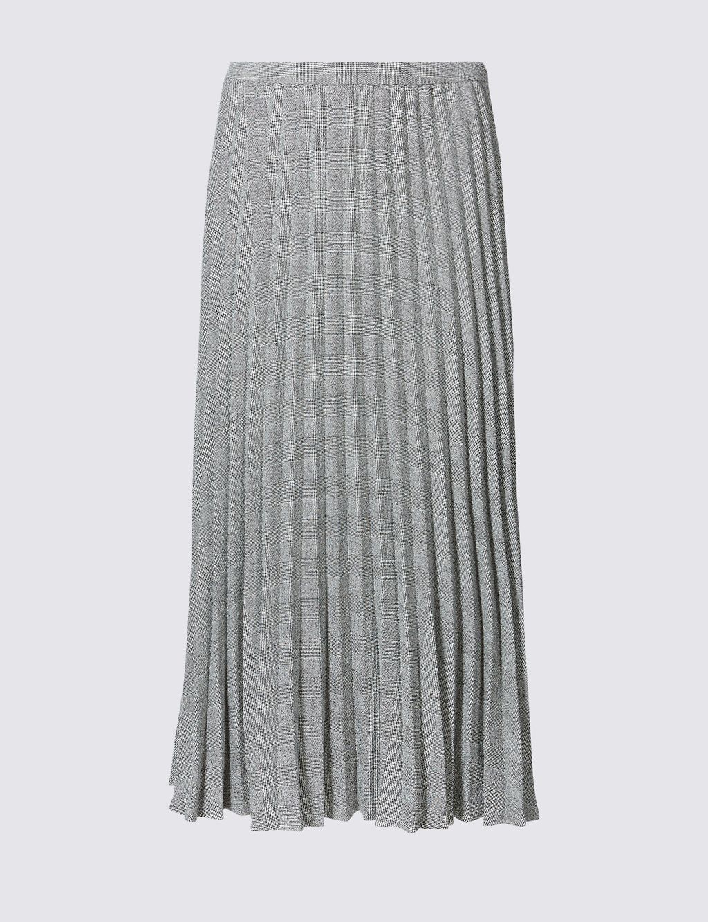 Checked Pleated Midi Skirt 1 of 6
