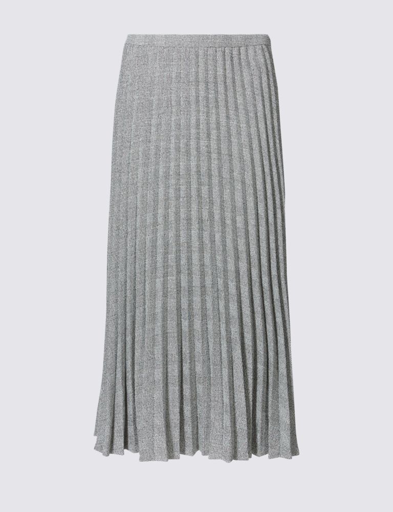 Checked Pleated Midi Skirt 2 of 6