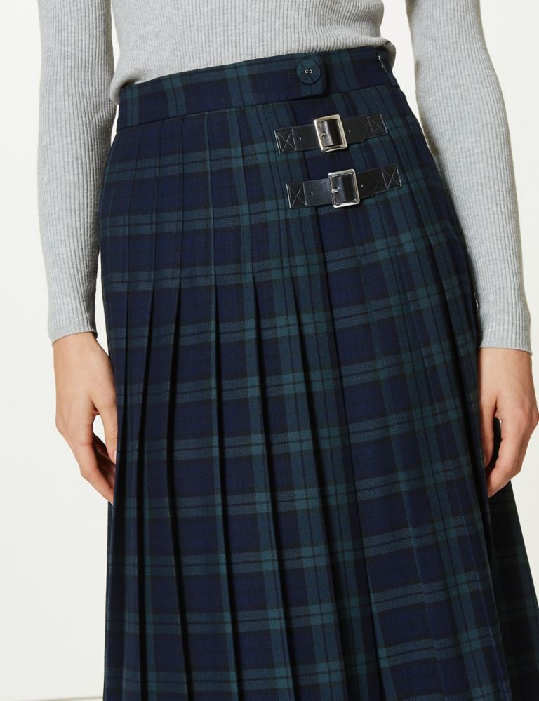 Checked Pleated Midi Skirt 5 of 5