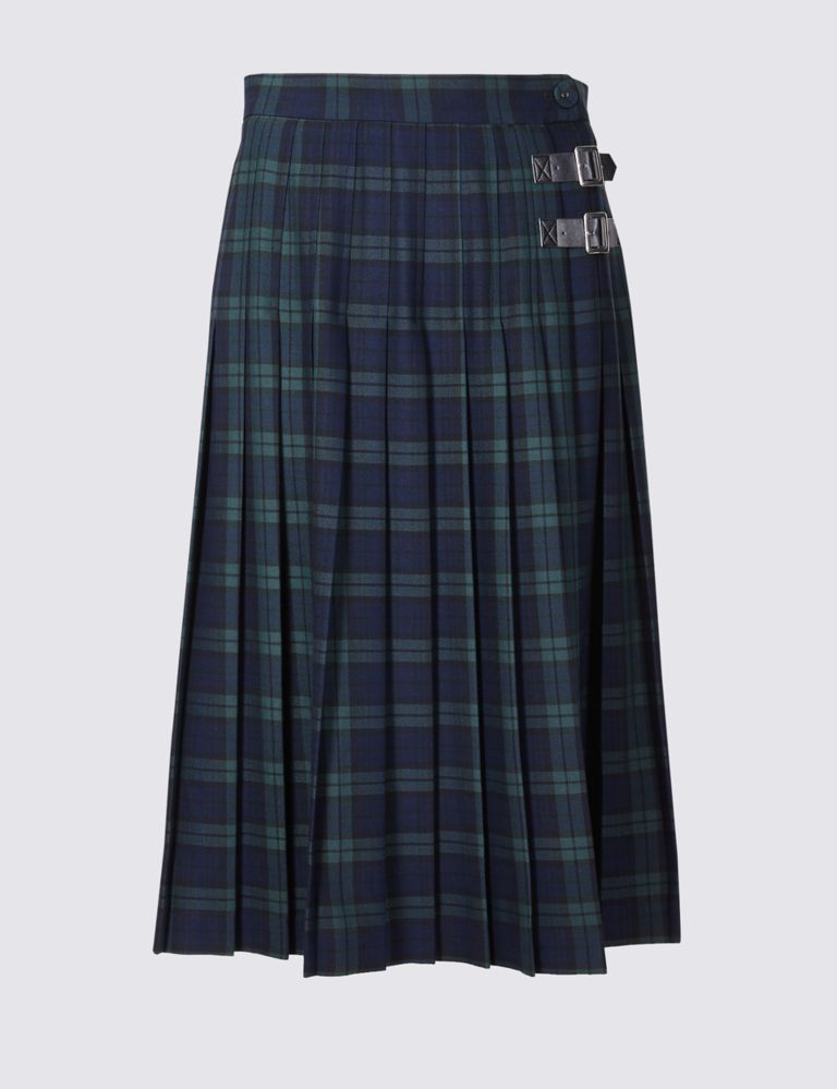 Checked Pleated Midi Skirt 3 of 5