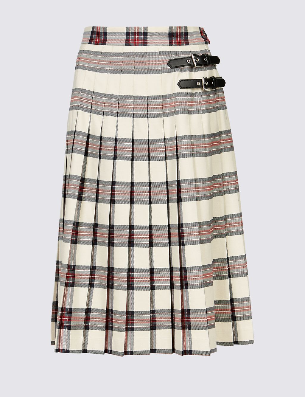 Checked Pleated Midi Skirt 1 of 4