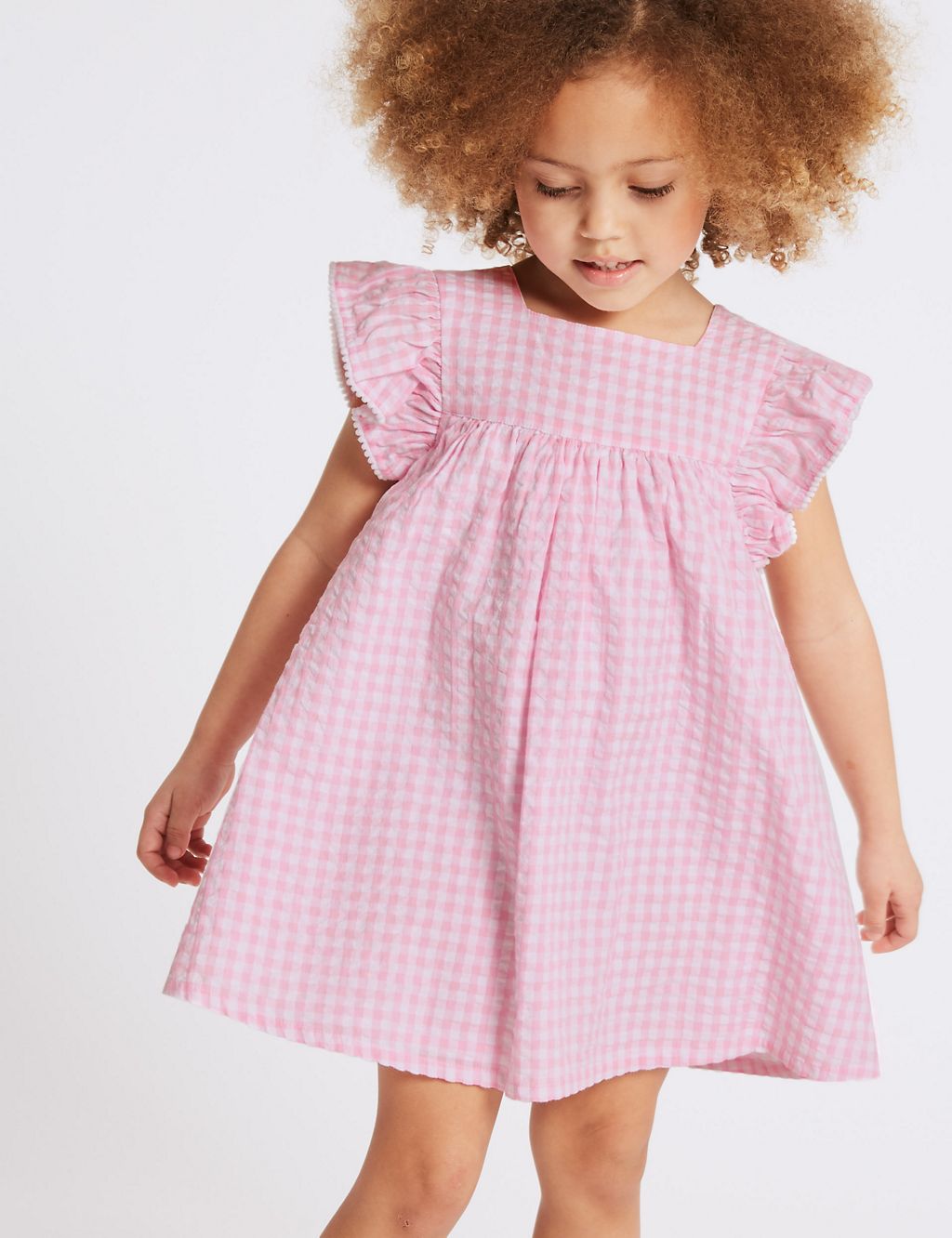 Checked Pure Cotton Dress (3 Months - 7 Years) 3 of 6
