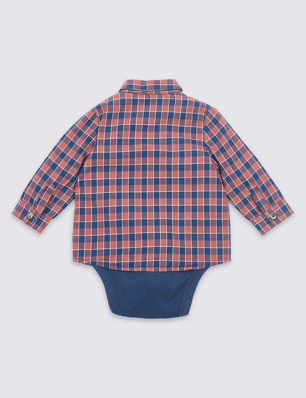 Checked Pure Cotton Shirt Bodysuit 1 of 5