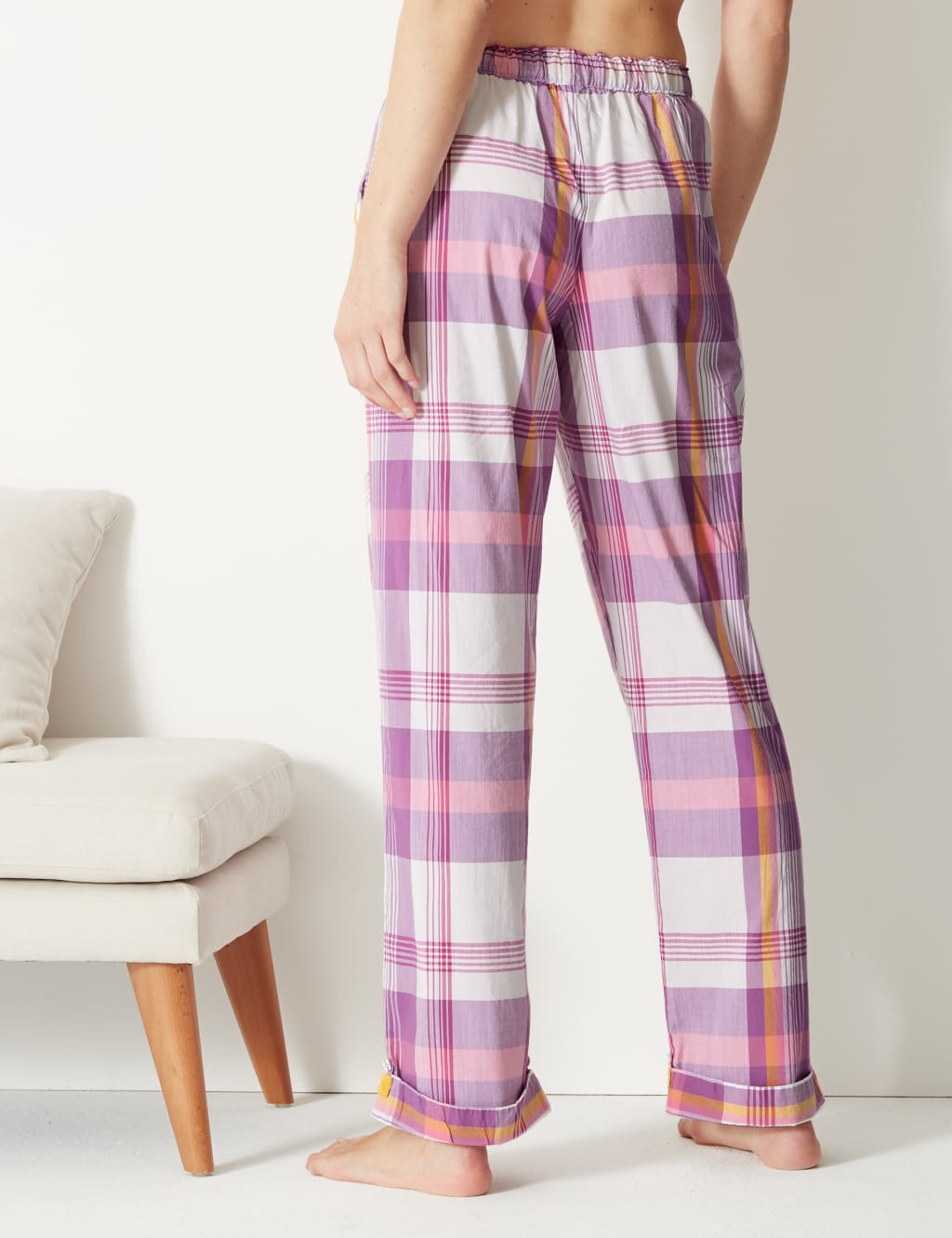 Ladies check pyjama discount bottoms