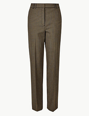 Checked Relaxed Straight Leg Trousers Image 2 of 5