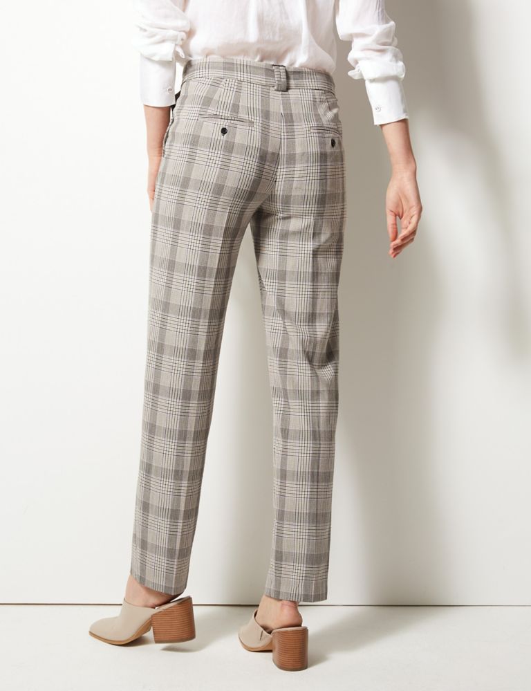 Checked Relaxed Straight Leg Trousers 3 of 5